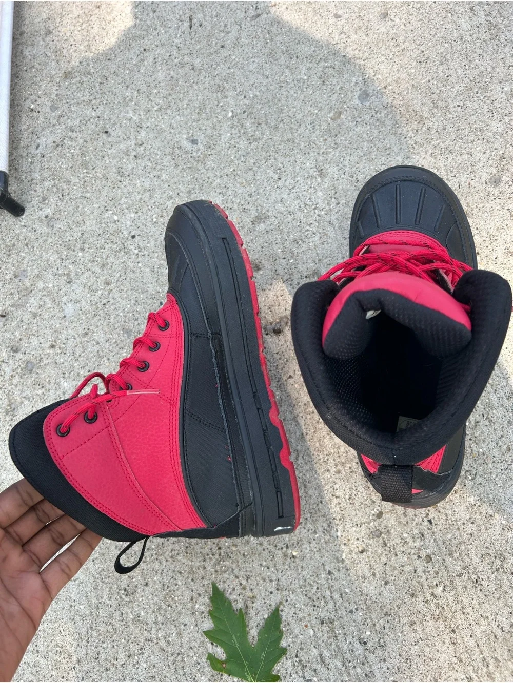 Nike ACG Red and Black Lace-Up Outdoor Boots